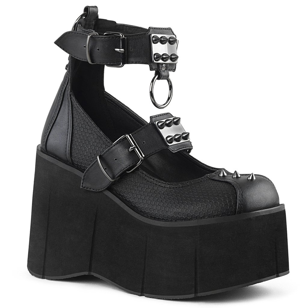 Chaussures Plateforme Demonia Kera 12 Vegan Cuir Femme - Noir 78021-PUTF